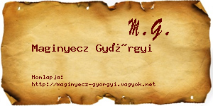 Maginyecz Györgyi névjegykártya